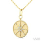 1/4 Ctw Round Cut Diamond Compass Symbol Circle Medallion Fashion Pendant With Paperclip Chain in 14K Yellow Gold