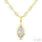 1/5 Ctw Marquise Cut Bezel Set Diamond Fashion Pendant With Paperclip Chain in 14K Yellow Gold