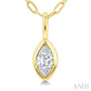 1/5 Ctw Marquise Cut Bezel Set Diamond Fashion Pendant With Paperclip Chain in 14K Yellow Gold
