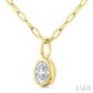 1/5 Ctw Oval Cut Bezel Set Diamond Fashion Pendant With Paperclip Chain in 14K Yellow Gold