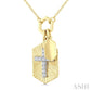 1/8 Ctw Cross Charm Fluted Round Cut Diamond Pirouette Fashion Pendant With Chain in 10K Yellow and White Gold