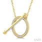 1/3 Ctw Circle Toggle Round Cut Diamond Fashion Necklace in 10K Yellow Gold