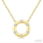 1/8 Ctw Hollow Cut Circle Round Cut Diamond Mosaic Petite Pendant With Chain in 10K Yellow Gold