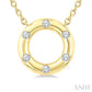 1/8 Ctw Hollow Cut Circle Round Cut Diamond Mosaic Petite Pendant With Chain in 10K Yellow Gold