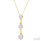 1/2 Ctw Lovebright Round Cut Diamond Paperclip Link Pendant With Chain in 14K Yellow and White Gold