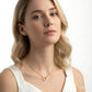 1/6 Ctw Round Cut Diamond Interlocked Mosaic Circle Fashion Petite Pendant With Chain in 10K Yellow Gold