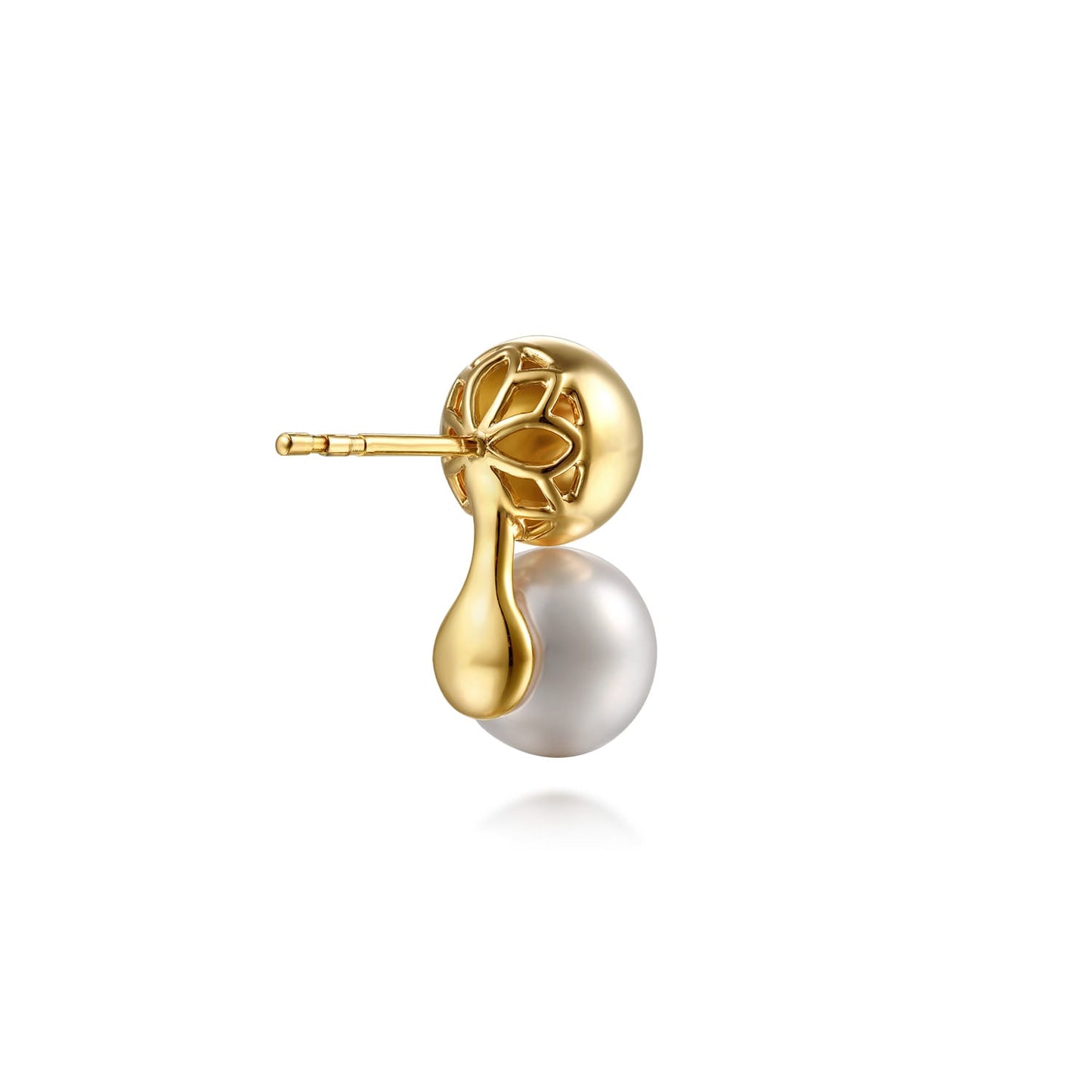 Gabriel & Co. 14K Yellow Gold Bujukan and Pearl Stud Earrings