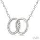 1/10 Ctw Round Cut Diamond Interlocked Circle Fashion Petite Pendant With Chain in 10K White Gold