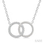 1/10 Ctw Round Cut Diamond Interlocked Circle Fashion Petite Pendant With Chain in 10K White Gold