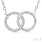 1/10 Ctw Round Cut Diamond Interlocked Circle Fashion Petite Pendant With Chain in 10K White Gold