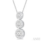 1/2 Ctw Past Present and Future Lovebright 3 stone Essential Round Cut Diamond Pendant with Chain in 14K White Gold