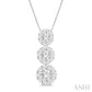 1/4 Ctw Past Present and Future Lovebright 3 stone Essential Round Cut Diamond Pendant with Chain in 14K White Gold