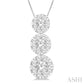 1/4 Ctw Past Present and Future Lovebright 3 stone Essential Round Cut Diamond Pendant with Chain in 14K White Gold