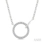 1/10 Ctw Round Cut Diamond Interlocked Circle Fashion Petite Pendant With Chain in 10K White Gold