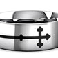 SIDEWAYS CROSS on Flat Tungsten Carbide Ring