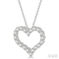 2 Ctw Heart Shape Round Cut Diamond Pendant With Chain in 14K White Gold