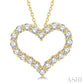1 1/2 Ctw Heart Shape Round Cut Diamond Pendant With Chain in 14K Yellow Gold