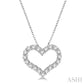 1/2 Ctw Heart Shape Round Cut Diamond Pendant With Chain in 14K White Gold