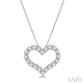 1/4 Ctw Heart Shape Round Cut Diamond Pendant With Chain in 14K White Gold