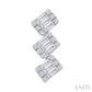 1/3 Ctw Zig-Zag Fusion Baguette and Round Cut Diamond Fashion Earrings in 10K White Gold