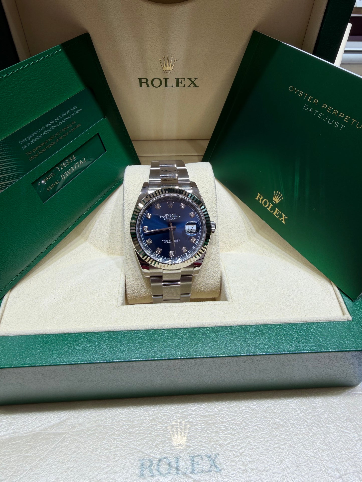 Rolex Datejust 41mm Stainless Steel 126334 Blue