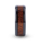 DOMINICA Black Titanium Band with Polished Bevels and Exotic Mahogany Hard Wood Inlay - 8mm