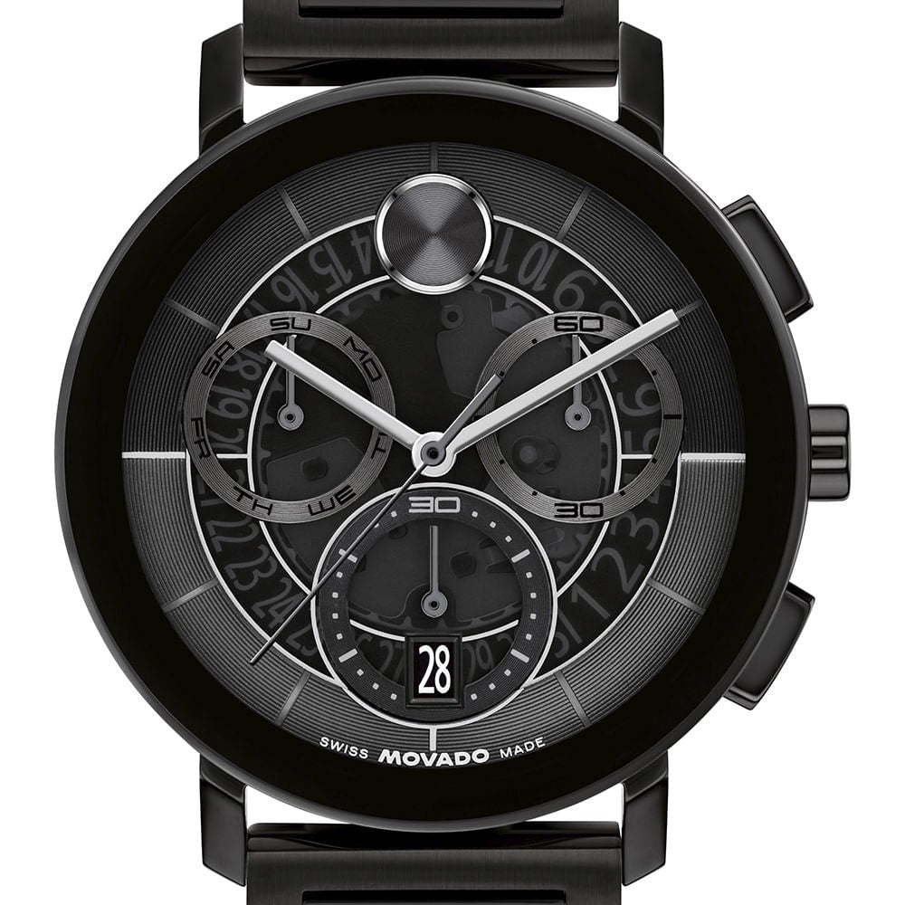 Movado Men'S Movado Bold® Evolution 2.0 Black Ip Chronograph Watch With Black Ombré Dial 3601264