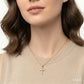 1/10 Ctw Round Cut Diamond Cross Petite Pendant in 10K Yellow Gold with Chain