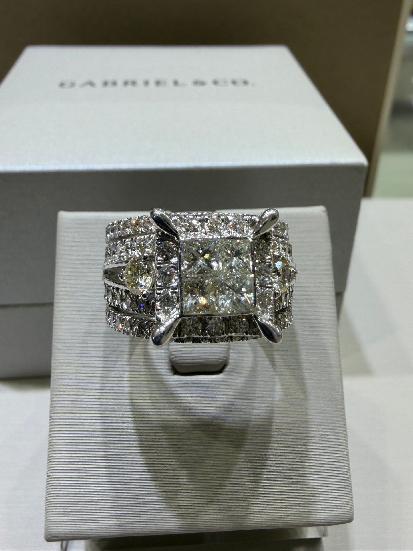 3.75 CTW Three-Piece Princess Cut Diamond Wedding Set | 10K White Gold