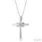 1/20 Ctw Infinity Round Cut Diamond Cross Petite Pendant With Chain in 10K White Gold