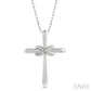 1/20 Ctw Infinity Round Cut Diamond Cross Petite Pendant With Chain in 10K White Gold