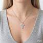 1 Ctw Round Cut Diamond Christian Cross 6-Stone Fashion Pendant With Chain in 14K White Gold
