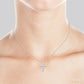 1/3 Ctw Round Cut Diamond Christian Cross 6-Stone Fashion Pendant With Chain in 14K White Gold