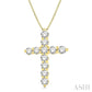 1 Ctw Round Cut Diamond Cross Pendant in 14K Yellow Gold with Chain