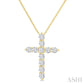 1/3 Ctw Round Cut Diamond Cross Pendant in 14K Yellow Gold with Chain