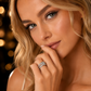 Princess Cut Diamond Wedding Set | 14K White Gold Channel-Set Bridal Ring