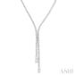 9 Ctw Y-Split Round Cut Diamond Lariat Necklace in 14K White Gold