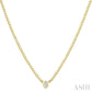 1/5 Ctw Bezel Set Pear Cut Diamond Curb Link Fashion Necklace in 14K Yellow Gold