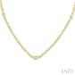 1/2 Ctw Bezel-Set Octagon Shape Round Cut Diamond Curb & Cuban Link Fashion Station Necklace in 14K Yellow Gold