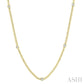 1/2 Ctw Bezel-Set Round-Cut Diamond Curb & Cuban Link Fashion Station Necklace in 14K Yellow Gold
