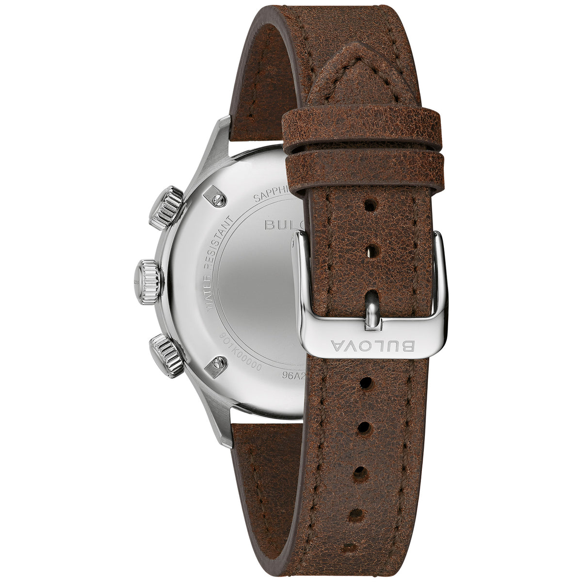 Bulova Black Dial Leather Strap A-15 Pilot 96A245 96A245