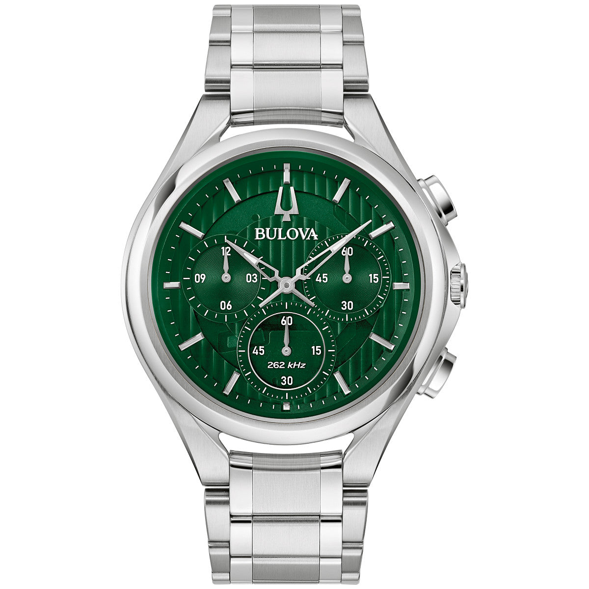 Bulova Curv 96A297, 44mm green dial stainless steel, Mens