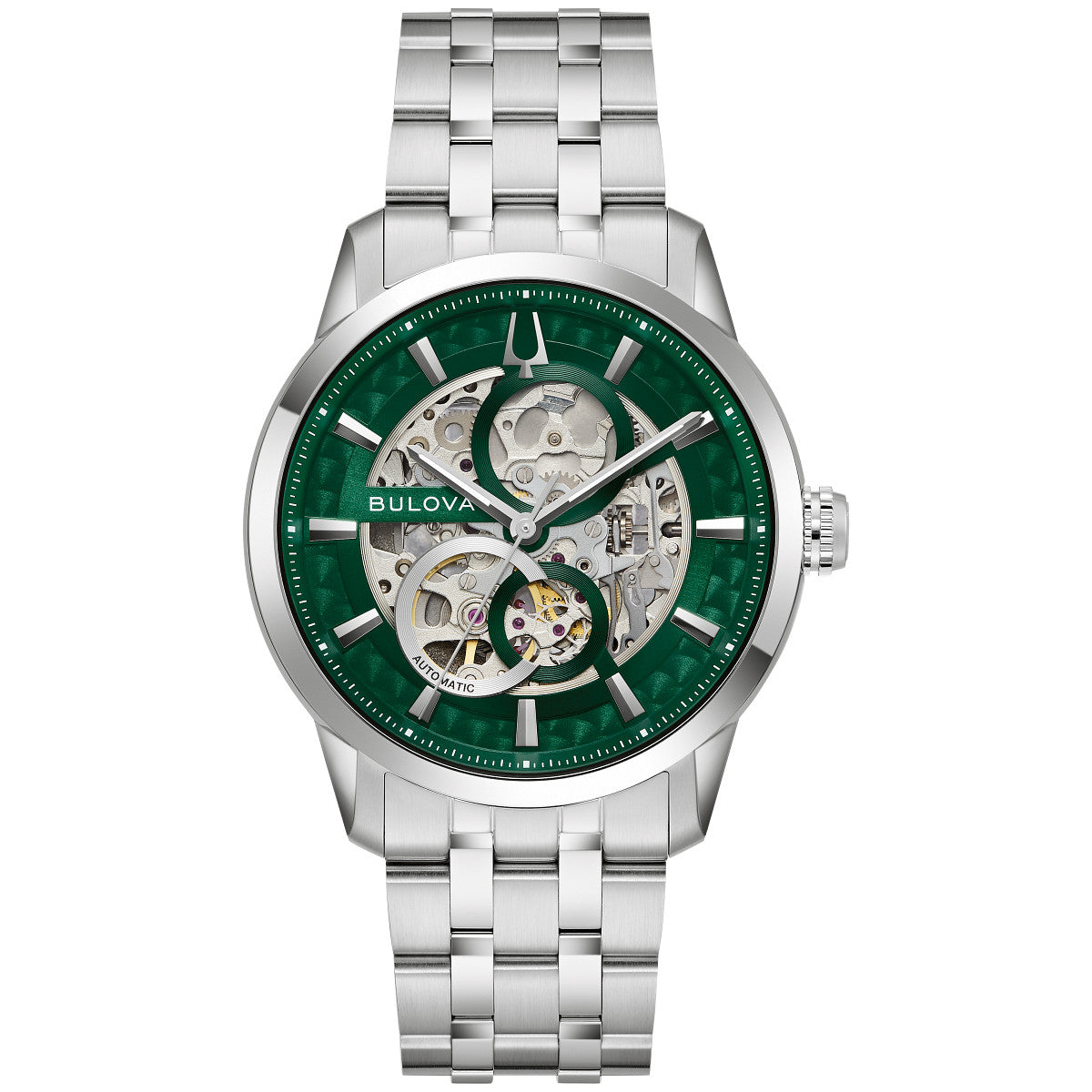 Bulova Sutton 96A329, 40mm green dial stainless steel, Mens