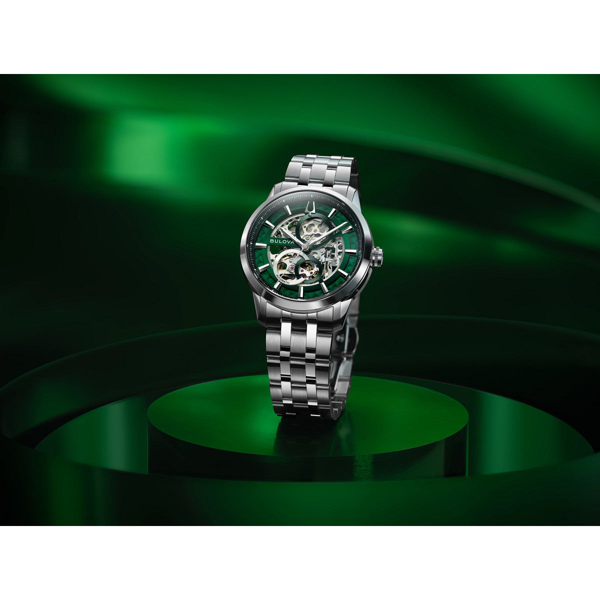 Bulova Sutton 96A329, 40mm green dial stainless steel, Mens