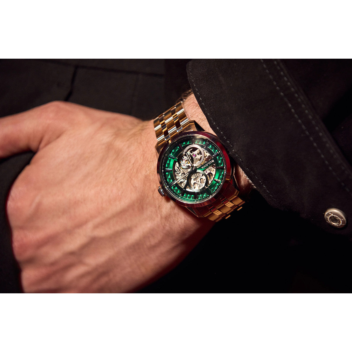 Bulova Sutton 96A329, 40mm green dial stainless steel, Mens