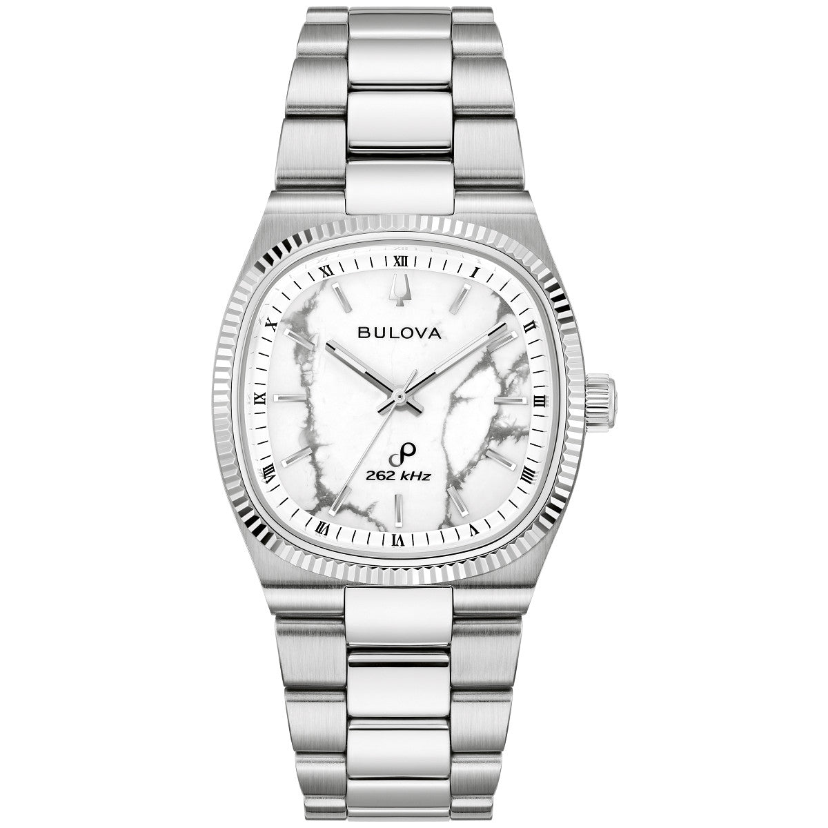 Bulova Super Seville 96A344, 35mm white dial stainless steel, Mens