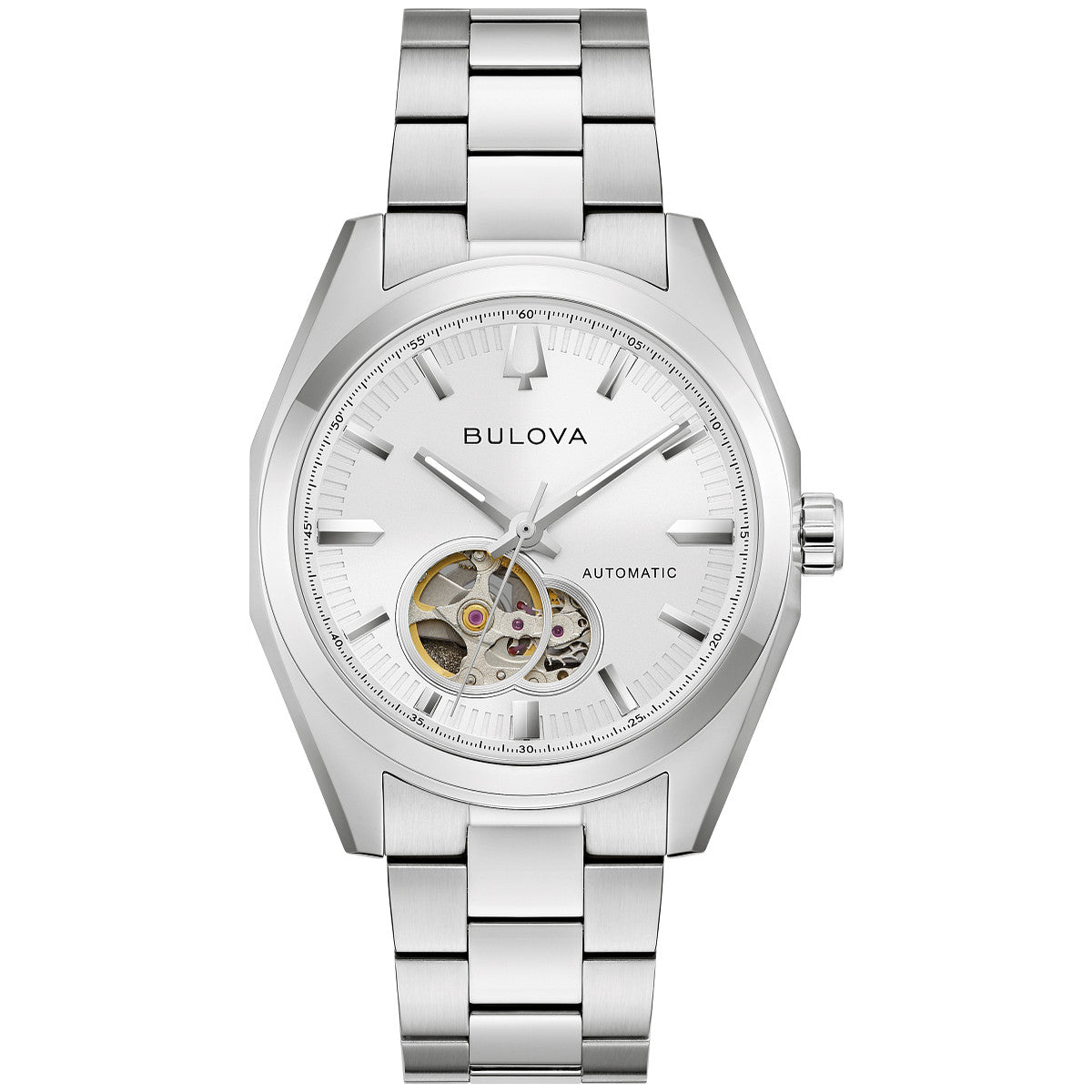Bulova Surveyor 96A345, 39mm white dial stainless steel, Mens