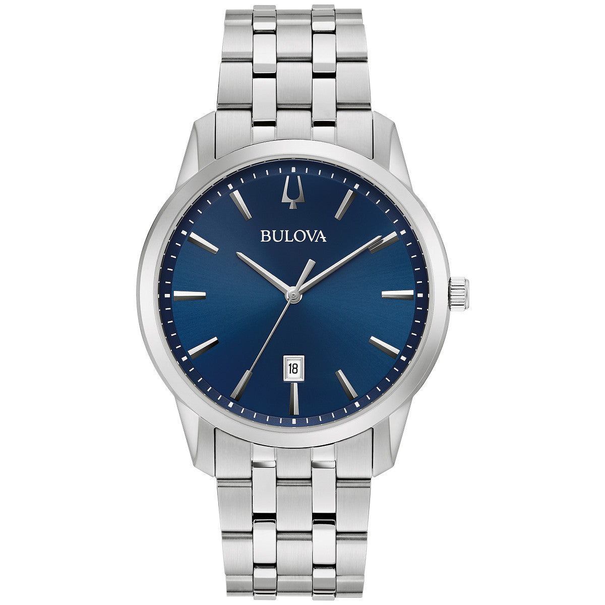 Bulova Sutton 96B338, 40mm blue dial stainless steel, Mens