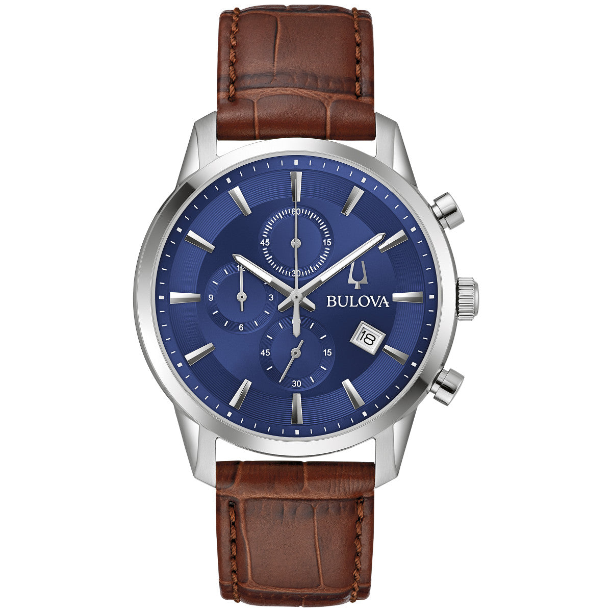 Bulova Sutton 96B402, 41mm blue dial stainless steel, Mens