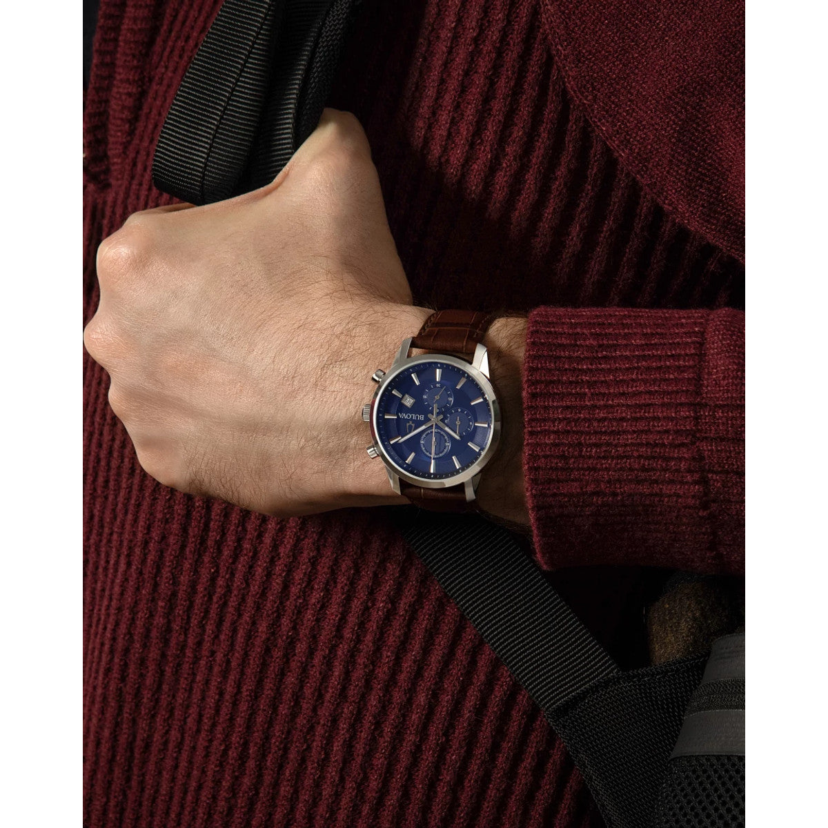 Bulova Sutton 96B402, 41mm blue dial stainless steel, Mens